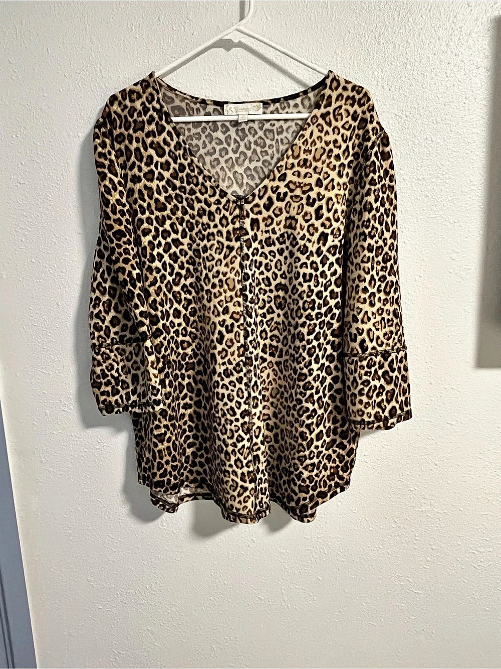 Weekend Suzanne Betro Leopard Print Tunic Size 1X Like New
